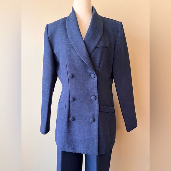 Women’s Classic Navy Double-Breasted Pantsuit - Picture 2 of 5